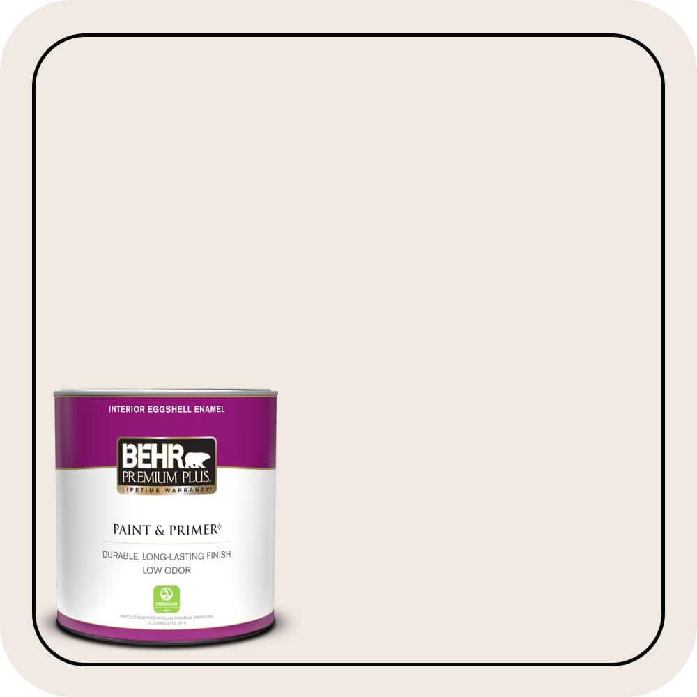 BEHR PREMIUM PLUS 1 qt. #PWN-69 Fine Linen Eggshell Enamel Low Odor Interior Paint & Primer