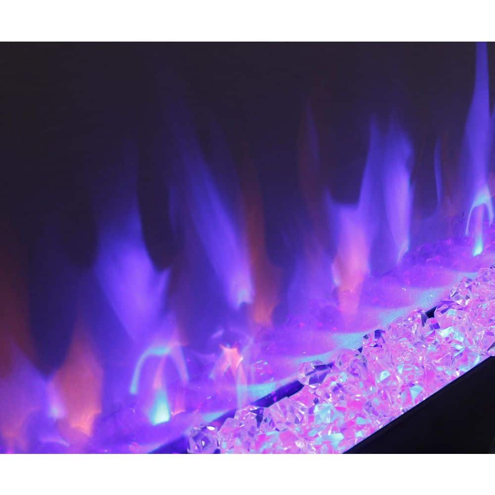 Clihome 60 in. Smart WiFi Electric Fireplace Insert 16 Flame Colors Voice App Control Wall Mount or Recessed (2)