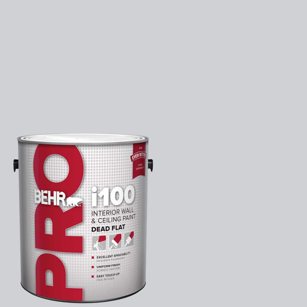 BEHR PRO 1 gal. #N510-1 Silver Shadow Dead Flat Interior Paint (1)