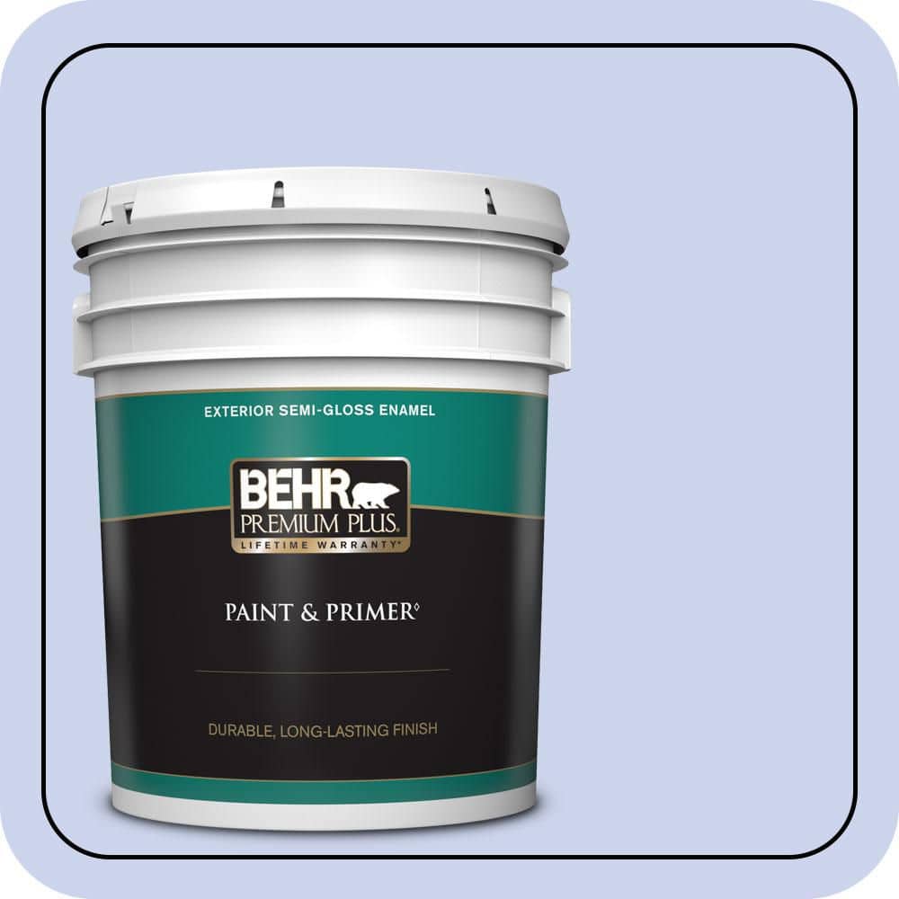 BEHR PREMIUM PLUS 5 gal. #P540-2 Garden Fairy Semi-Gloss Enamel Exterior Paint & Primer