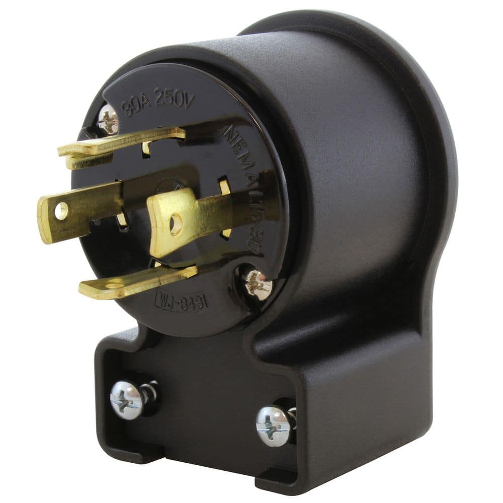 AC WORKS NEMA L15-30P 3-Phase 30A 250V Elbow 4-Prong Locking Male Plug with UL, C-UL Approval (1)