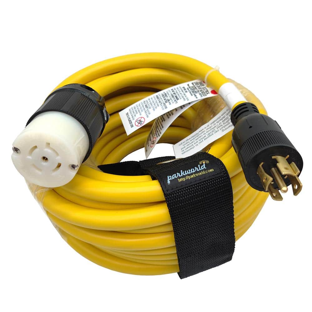 parkworld 50 ft. 12/5 20 Amp 120/208V 5-Prong Indoor/Outdoor NEMA L21-20 Extension Cord (L21-20P to L21-20R), Yellow (1)