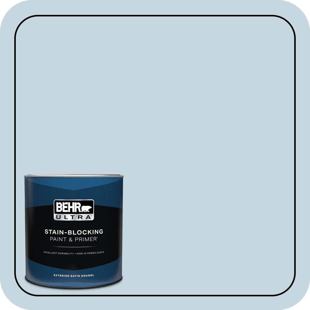 BEHR ULTRA 1 qt. #S510-1 Prairie Sky Satin Enamel Exterior Paint & Primer