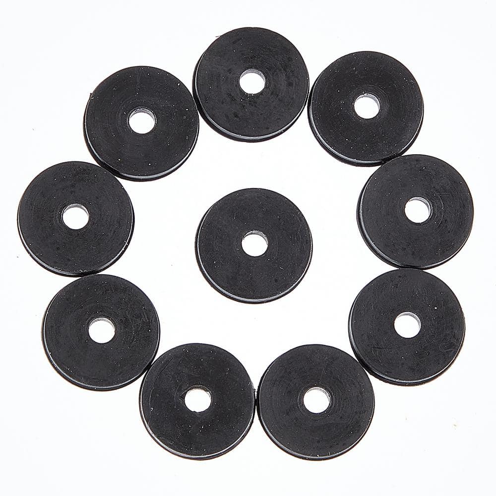 Everbilt #00 1/2 in. Rubber Flat Washers in Black (10-Pack)