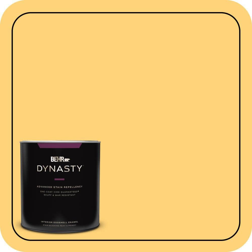 BEHR DYNASTY 1 qt. #P260-5 Yellow Jubilee Eggshell Enamel Interior Stain-Blocking Paint and Primer