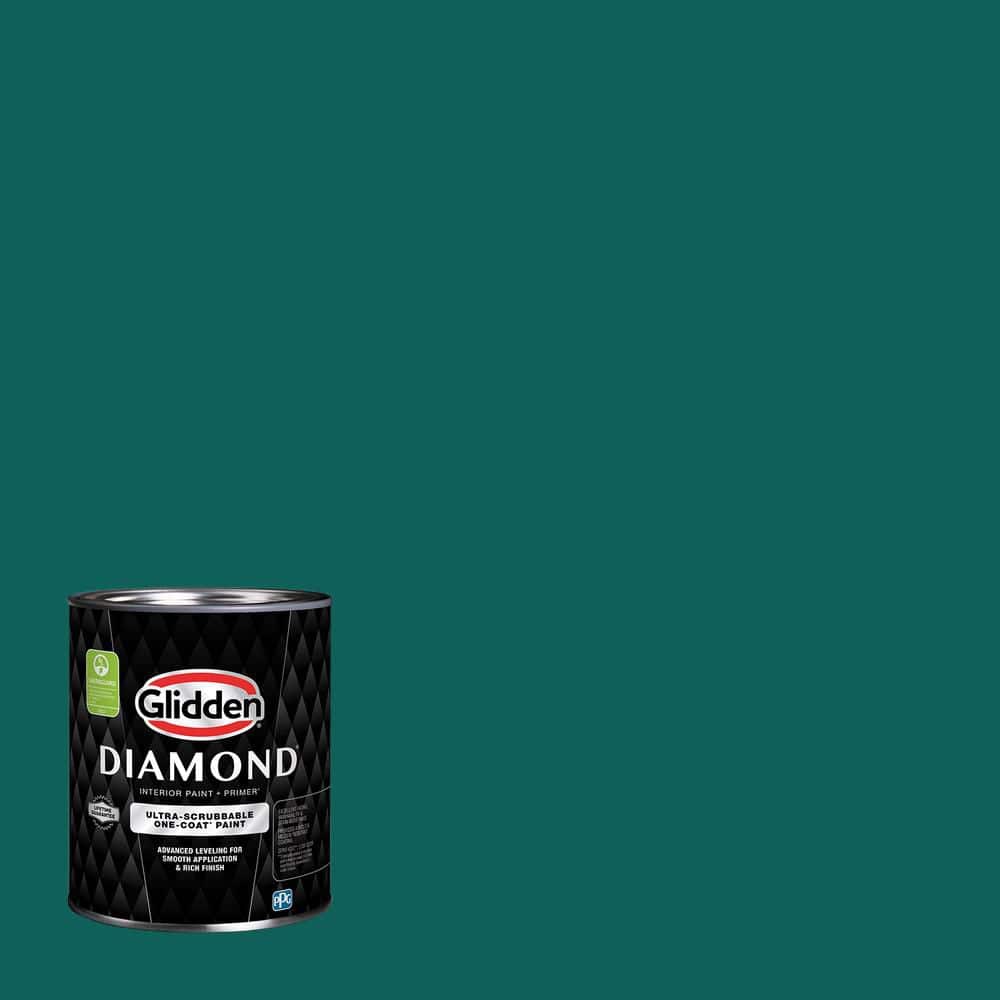 Glidden Diamond 1 qt. PPG1142-7 Empress Teal Satin Interior Paint with Primer