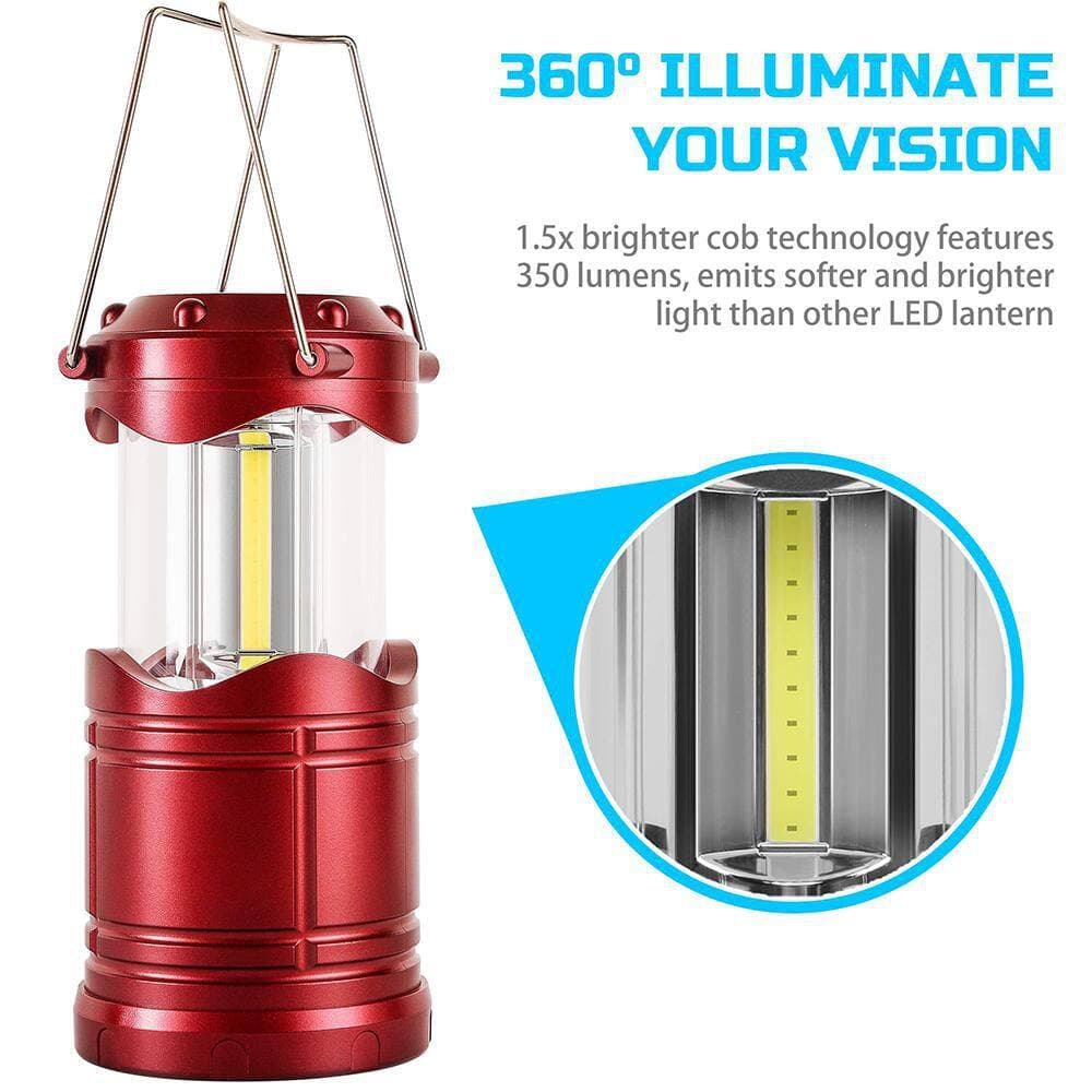 Unbranded Burgundy Battery Powered Portable Collapsible Hanging Night Light Bulb LED Camping Lantern 4-Pack (2)
