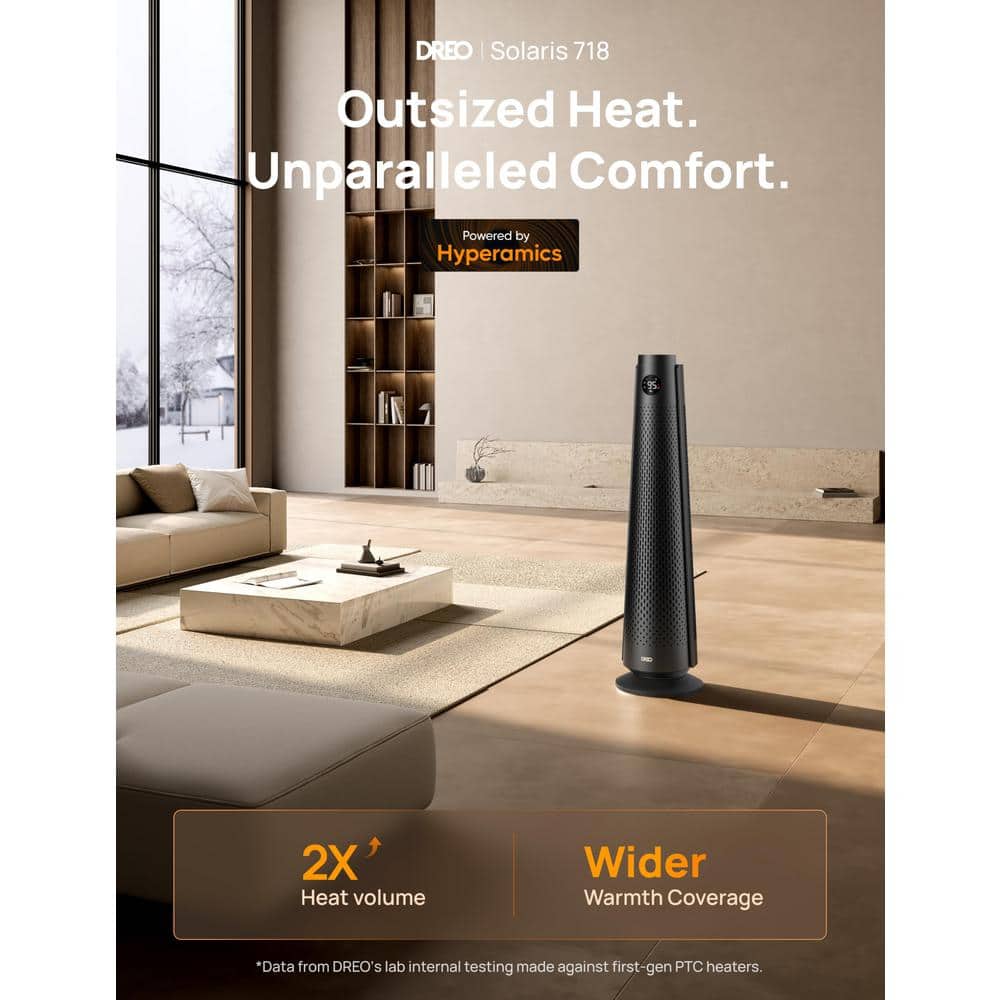 MANCO NEPTUEN LLC 1500-Watt 29.7 in. Convection Electric Ceramic Tower Space Heater with 120° Oscillation,Thermostat, 5-Heat, 3-Fan levels (3)