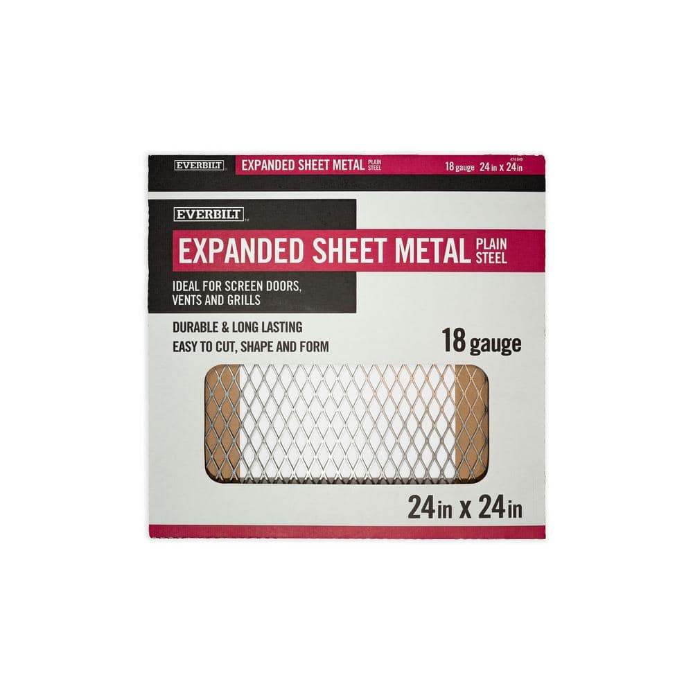 Everbilt 24 in. x 24 in. - 18 Gauge Plain Steel Expanded Metal - 3/4 in. O/C Spacing (3)