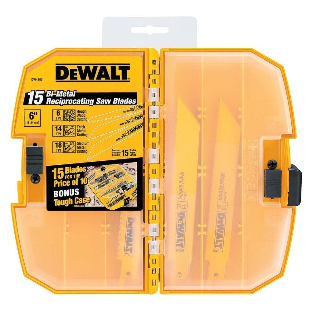 DEWALT Bi-Metal Reciprocating Saw Blade Set (15-Piece) with Tough Case (3)
