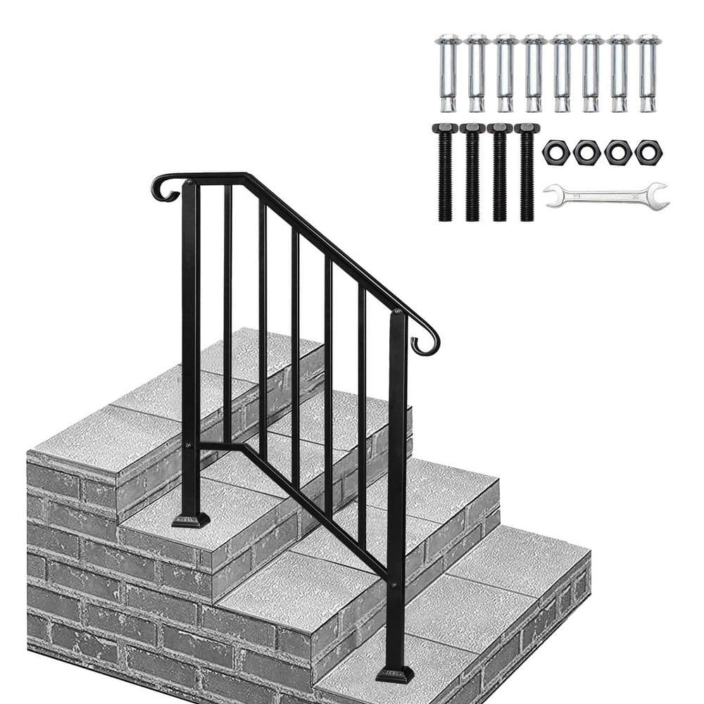 Karl home Transitional Handrail Stair Railing Fits 3-Step Rail Kit (1)