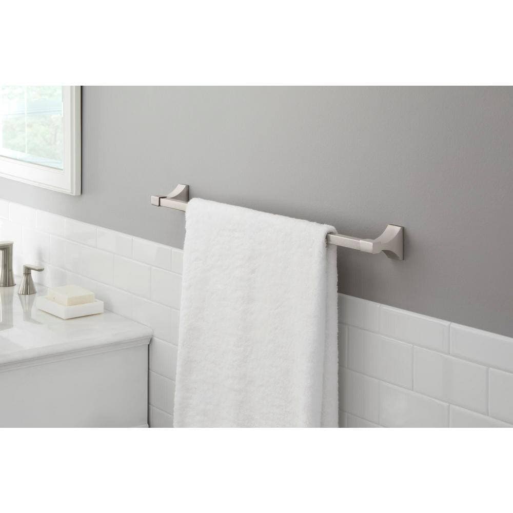 Glacier Bay Leary 24 in. Wall-Mount Towel Bar in Brushed Nickel (2)