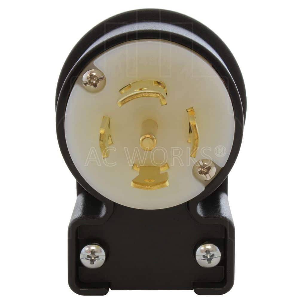 AC WORKS NEMA L22-30P 30A 3-Phase Y 277/480V Elbow 5-Prong Locking Male Plug with UL, C-UL Approval (3)