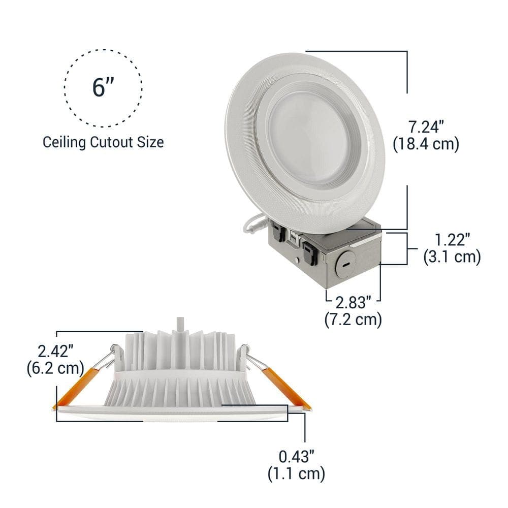 HALO 1-Pack RL Dual Zone 6 in. Smart Wi-Fi Canless Integrated LED Recessed Downlight Connected by WiZ Pro (3)