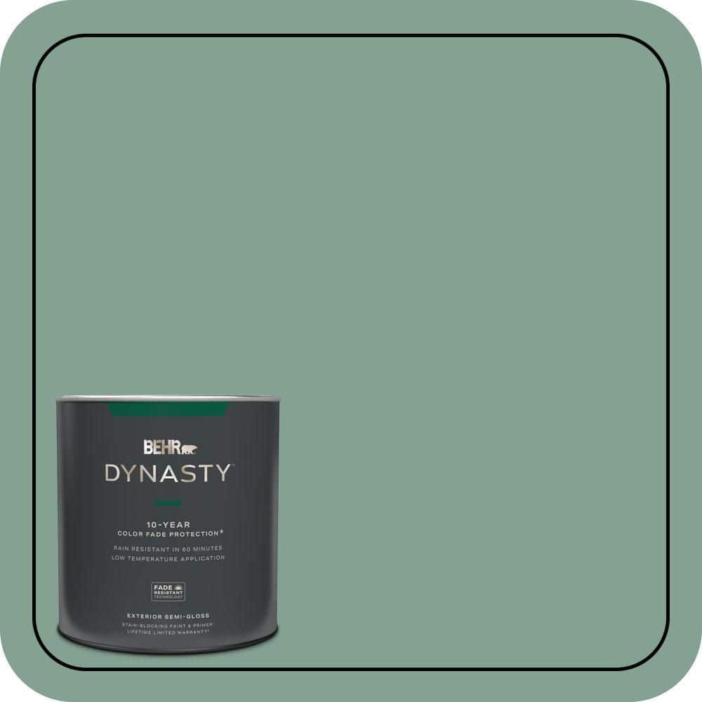 BEHR DYNASTY 1 qt. #S420-4 Australian Jade Semi-Gloss Enamel Exterior Stain-Blocking Paint & Primer