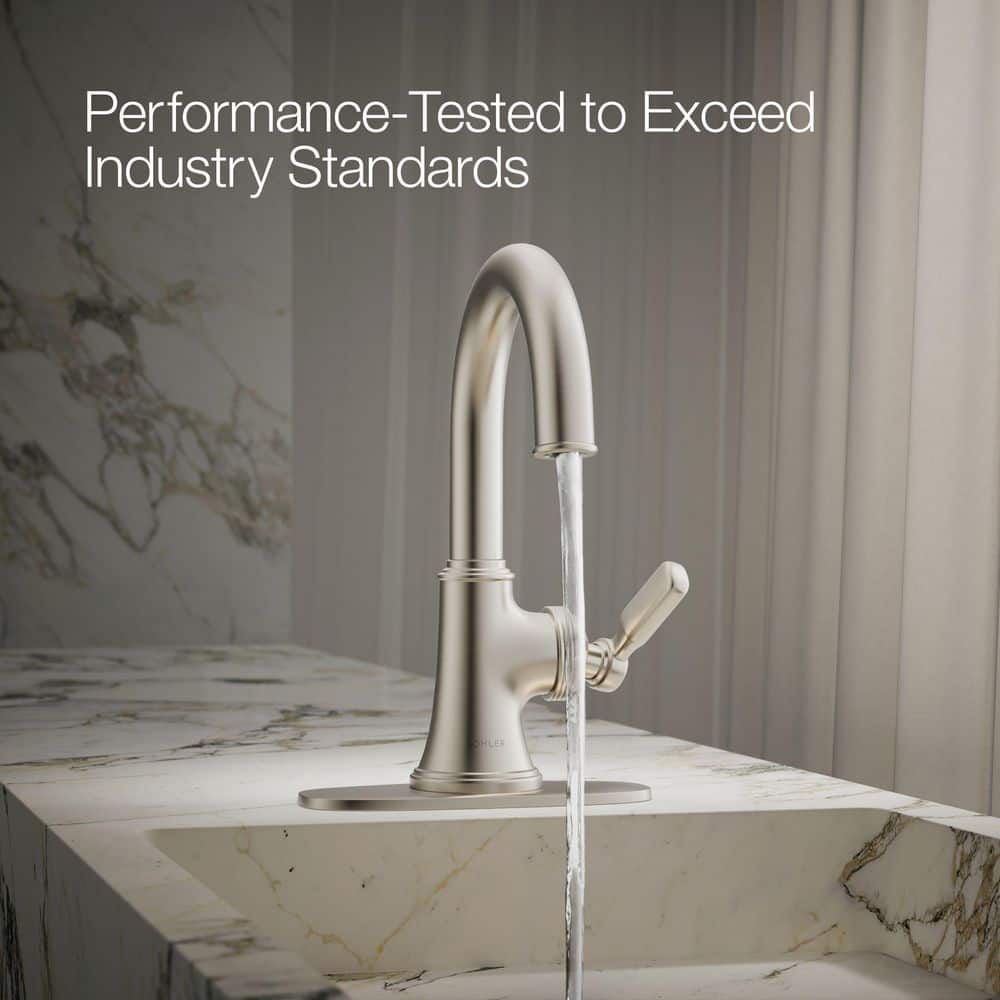 KOHLER Paces Single Handle Single Hole Bathroom Faucet in Vibrant Brushed Nickel (4)