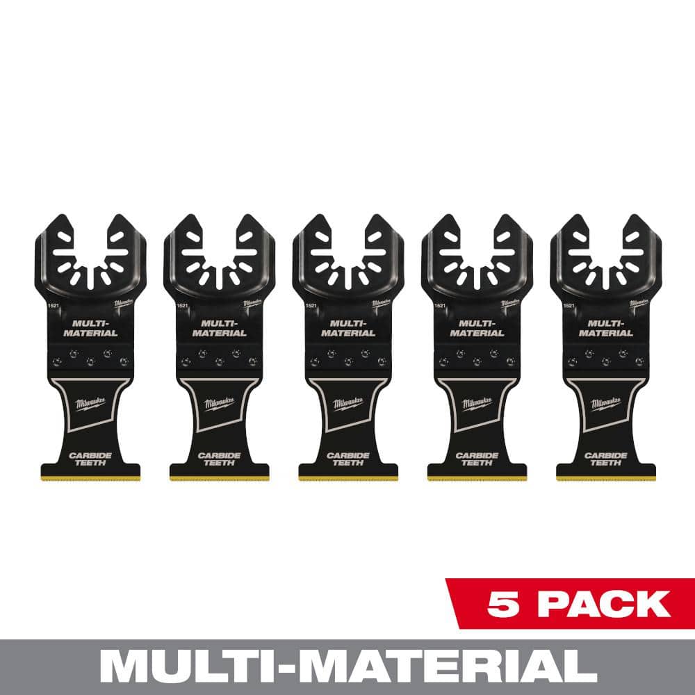 Milwaukee 1-3/8 in. Carbide Universal Fit Extreme Wood and Metal Cutting Multi-Tool Oscillating Blade (5-Pack) (1)