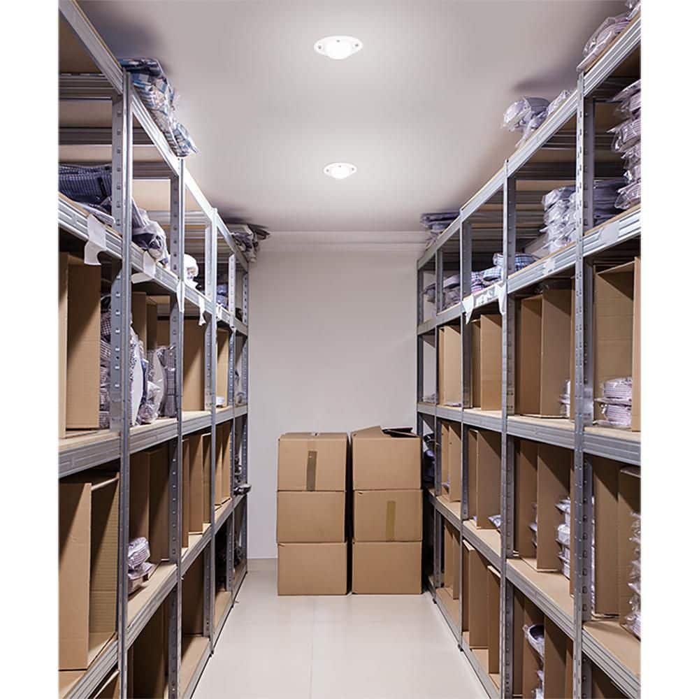 Commercial Electric 5 in. Closet Utility Light Lampholder Switch Controlled LED Flush Mount 650 Lumens 7-Watt 4000K Bright White (3)