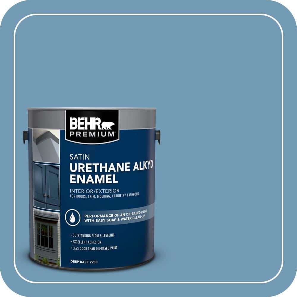 BEHR PREMIUM 1 gal. #560D-5 Ocean View Urethane Alkyd Satin Enamel Interior/Exterior Paint (1)
