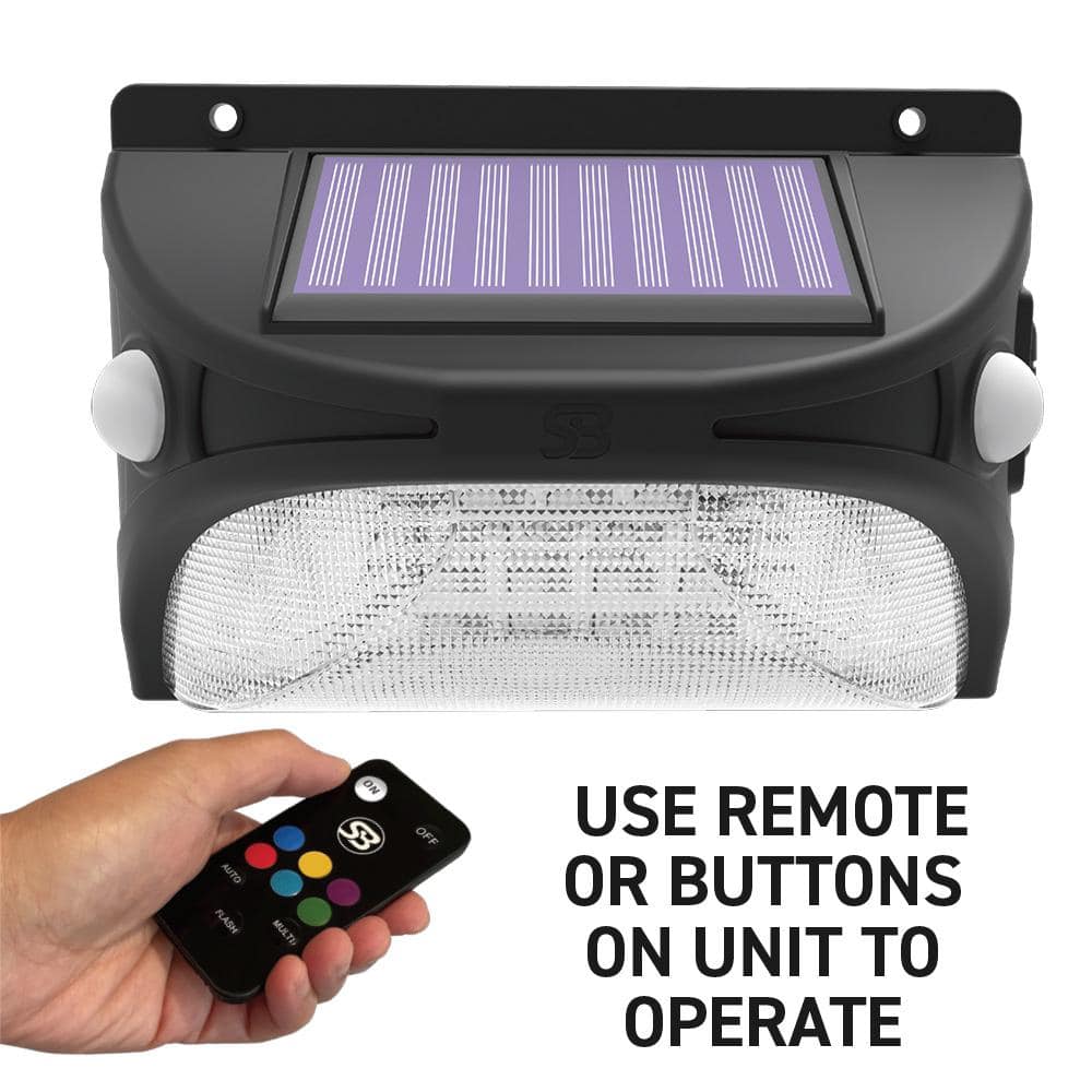 Sensor Brite 4.44-Watt Equivalent Integrated LED Black Color Changing Solar Motion Sensing Area Wall Pack Light (4)