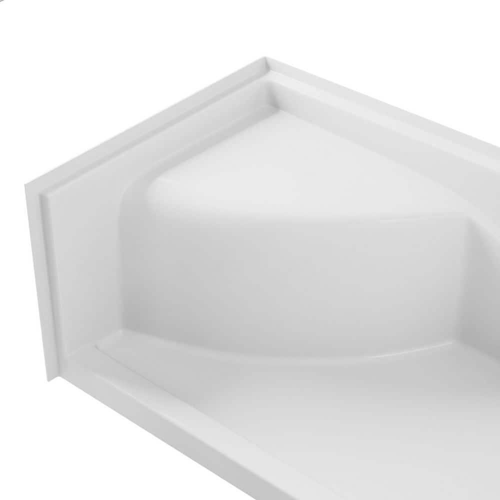 DreamLine Accessible Living Prism 60 in. L x 30 in. W Alcove Shower Pan Base with Right Drain in White (3)