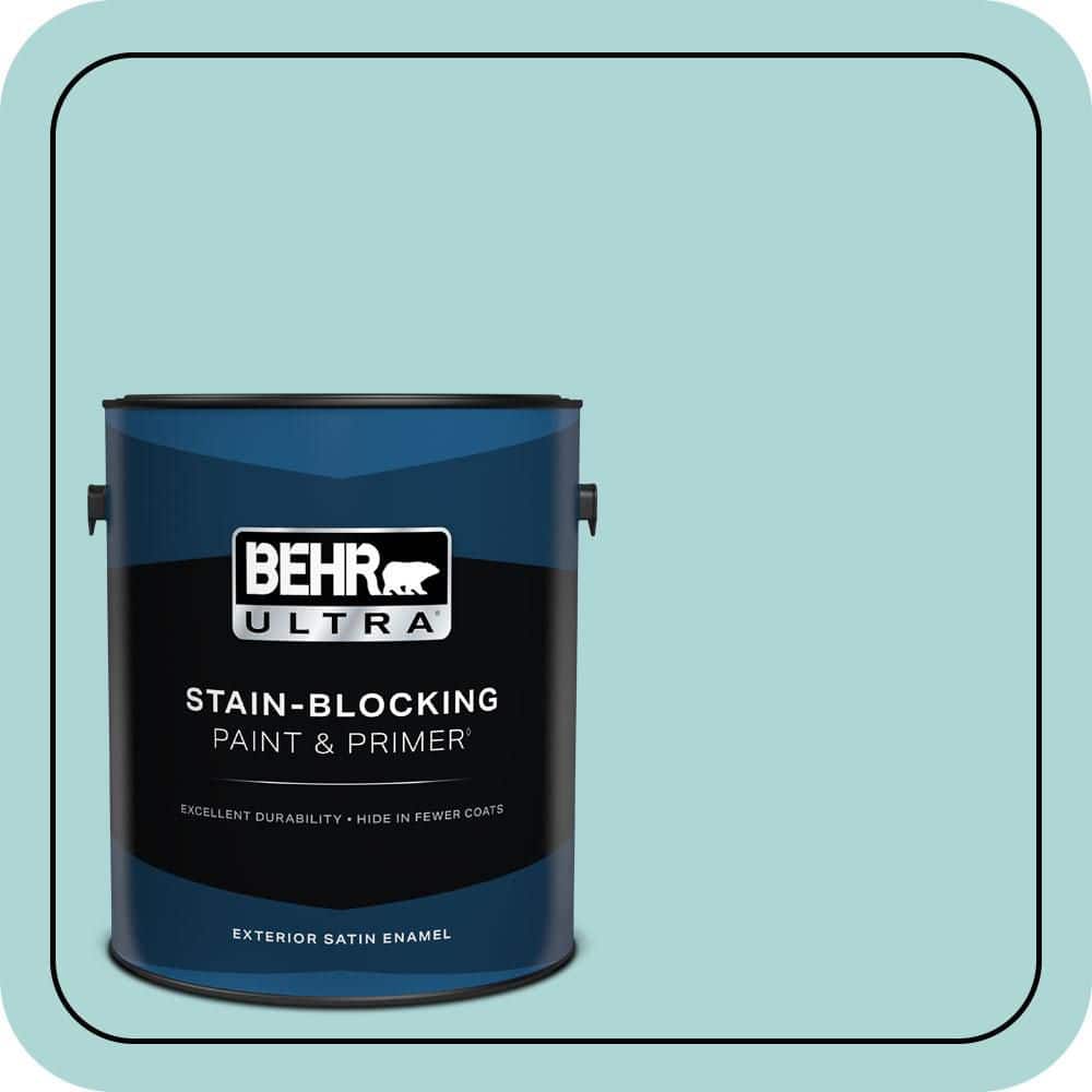 BEHR ULTRA 1 gal. #T12-19 Sugar Pool Satin Enamel Exterior Paint & Primer
