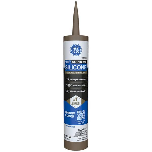 GE Supreme Silicone 10.1 oz. Brown Window and Door Caulk
