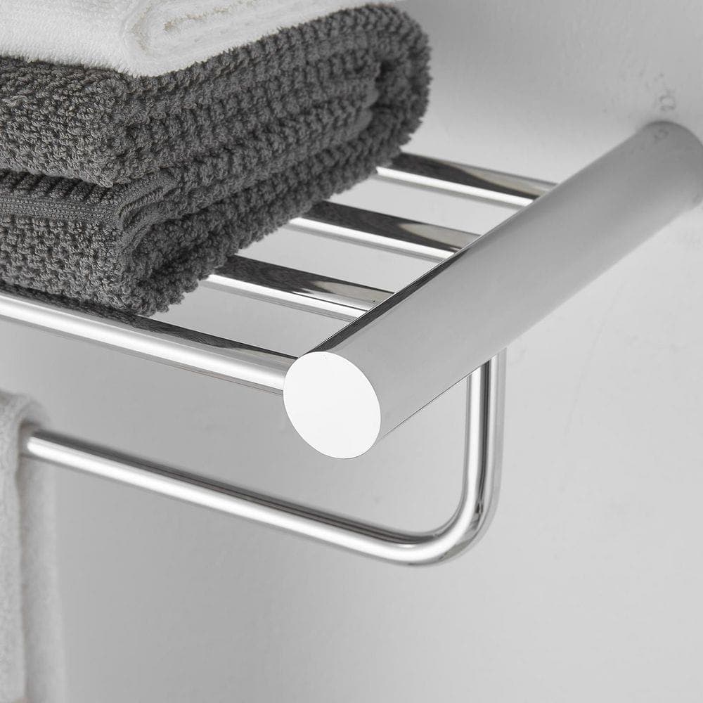 BWE 5-Bar Bathroom Towel Rack With 2-Towel Racks, 24 in. Towel Rack With Shelves in Polished Chrome (3)