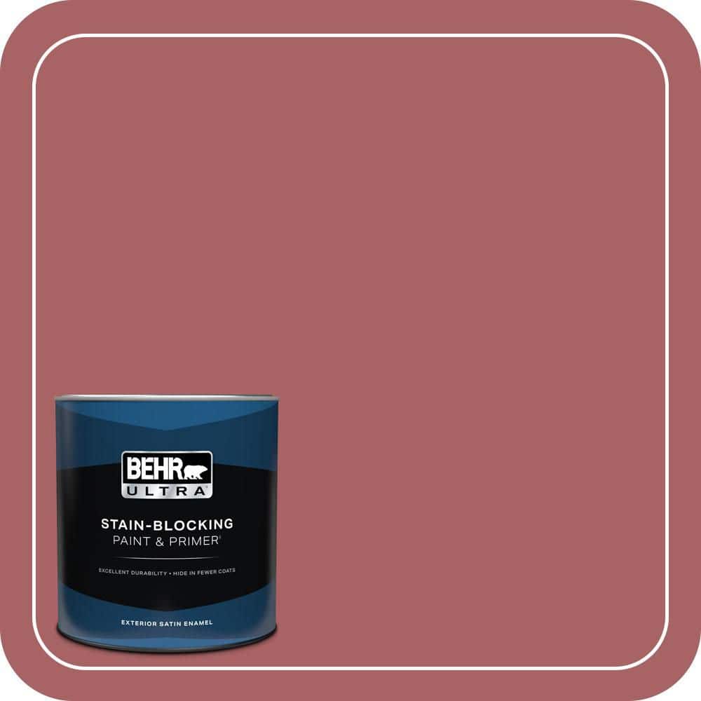 BEHR ULTRA 1 qt. #PPU1-06 Rose Marquee Satin Enamel Exterior Paint & Primer