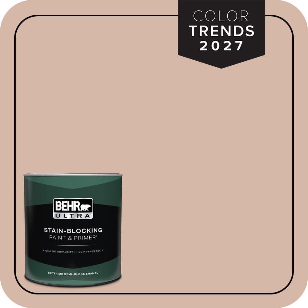 BEHR ULTRA 1 qt. #S190-3 Sedona Pink Semi-Gloss Enamel Exterior Paint & Primer