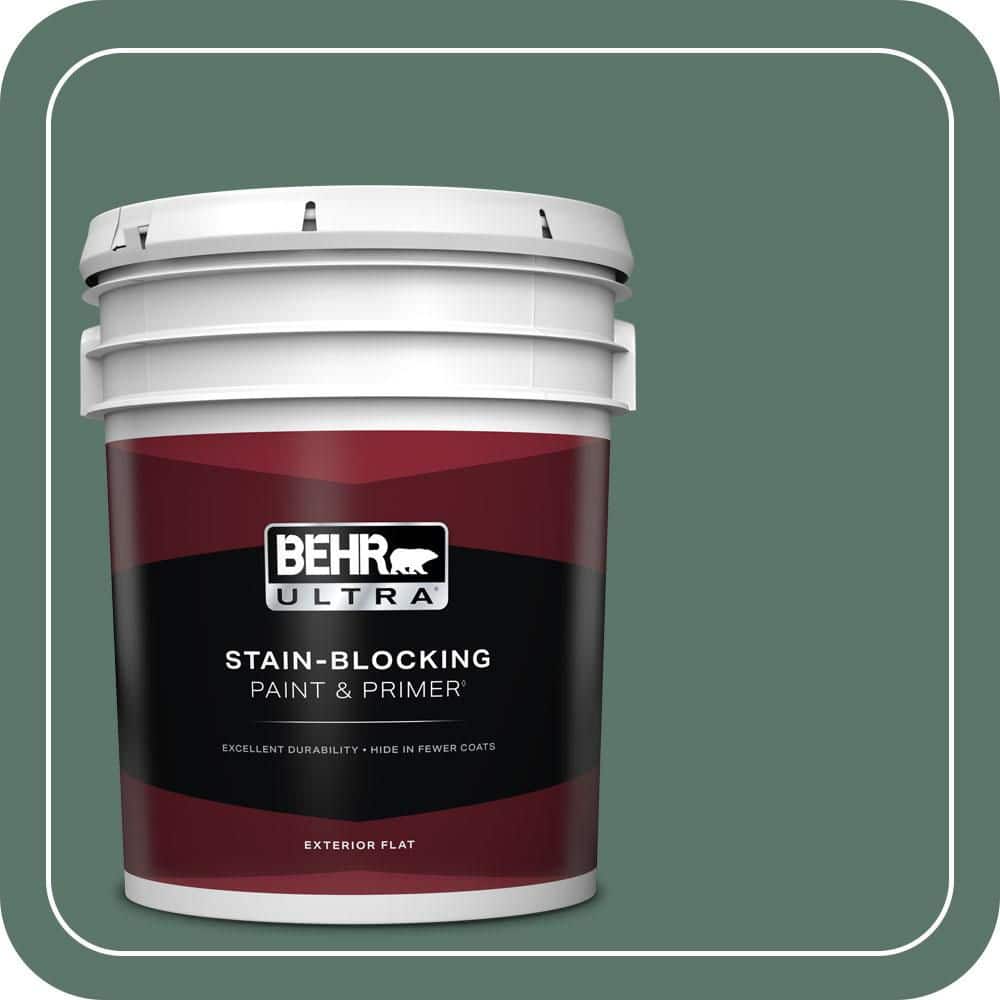 BEHR ULTRA 5 gal. #S420-6 Pine Brook Flat Exterior Paint & Primer