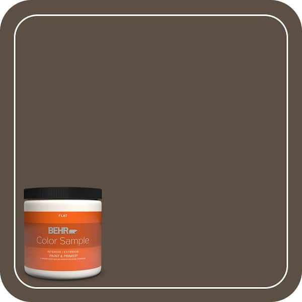 BEHR PREMIUM PLUS 8 oz. #S-H-710 Dried Leaf Flat Interior/Exterior Paint & Primer Color Sample (2)