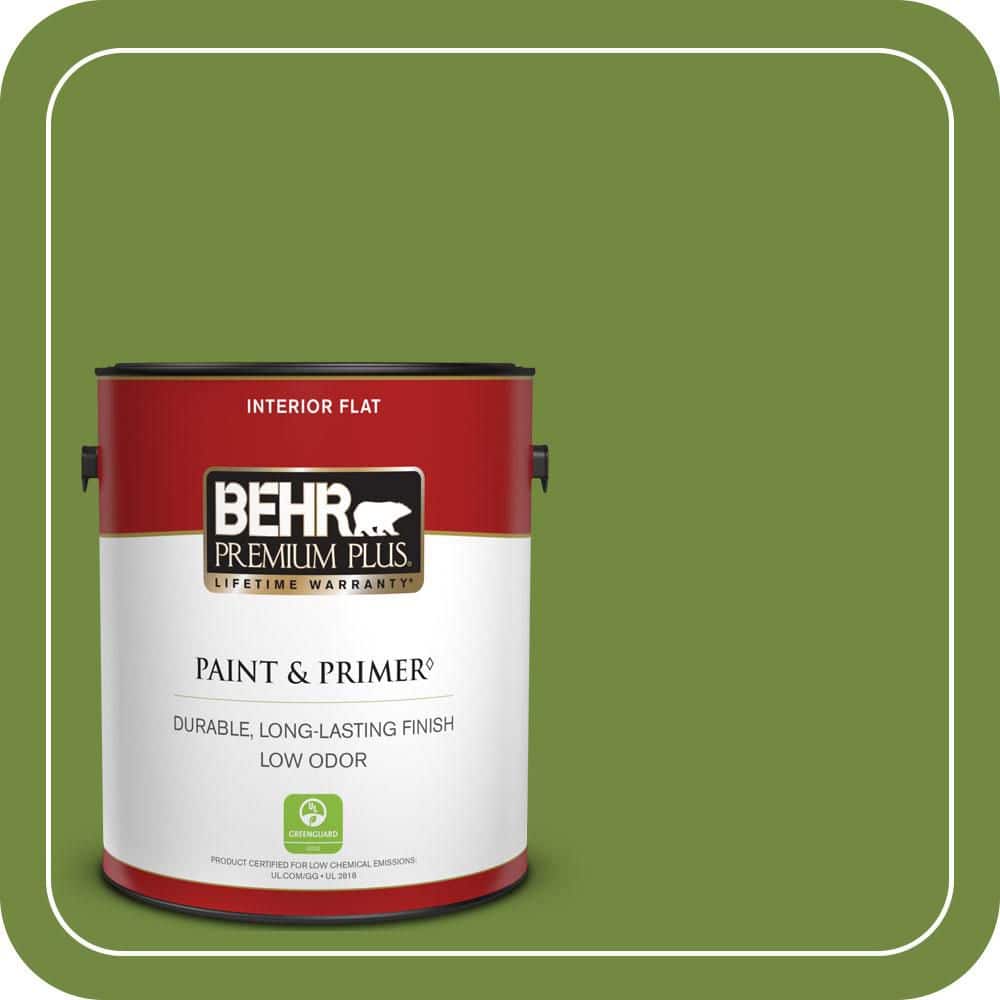 BEHR PREMIUM PLUS 1 gal. #MQ4-44 Green Dynasty Flat Low Odor Interior Paint & Primer