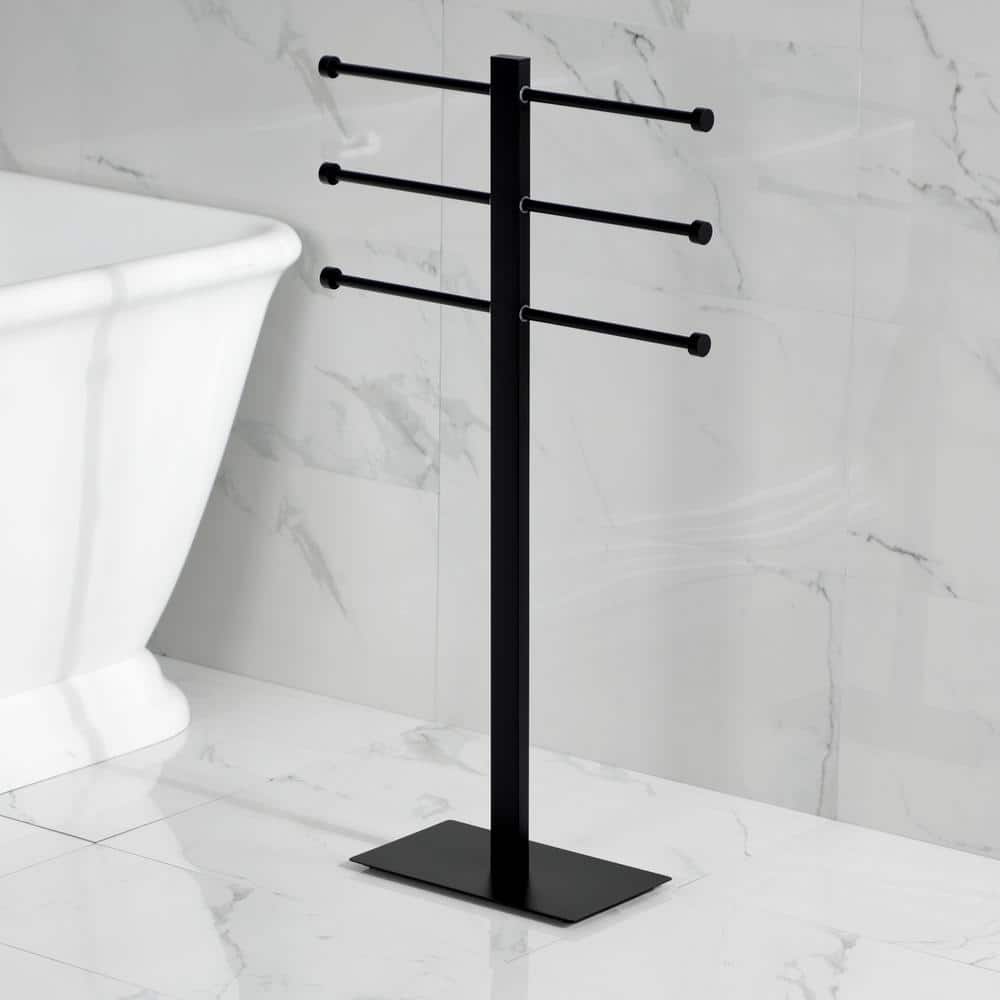Kingston Brass Edenscape 3-Bar Freestanding Towel Rack in Matte Black (2)