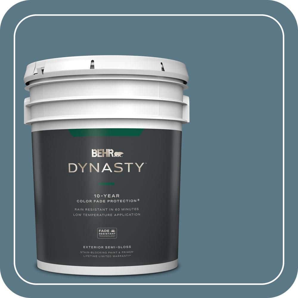 BEHR DYNASTY 5 gal. #PMD-65 Ocean Shadow Semi-Gloss Exterior Stain-Blocking Paint & Primer