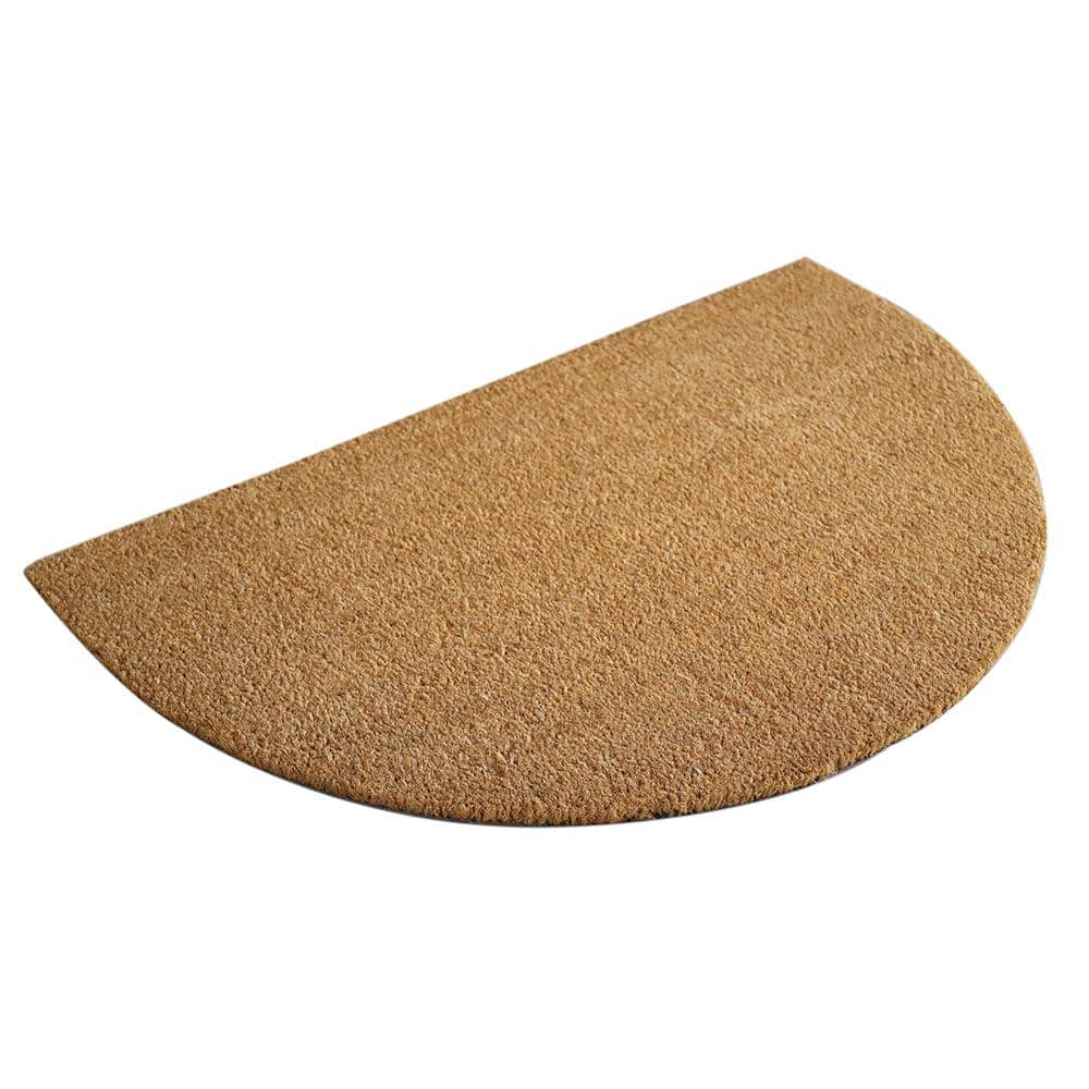 TrafficMaster Plain Natural 18 in. x 30 in. Coir Half Round Non-Slip Indoor Outdoor Door Mat (3)