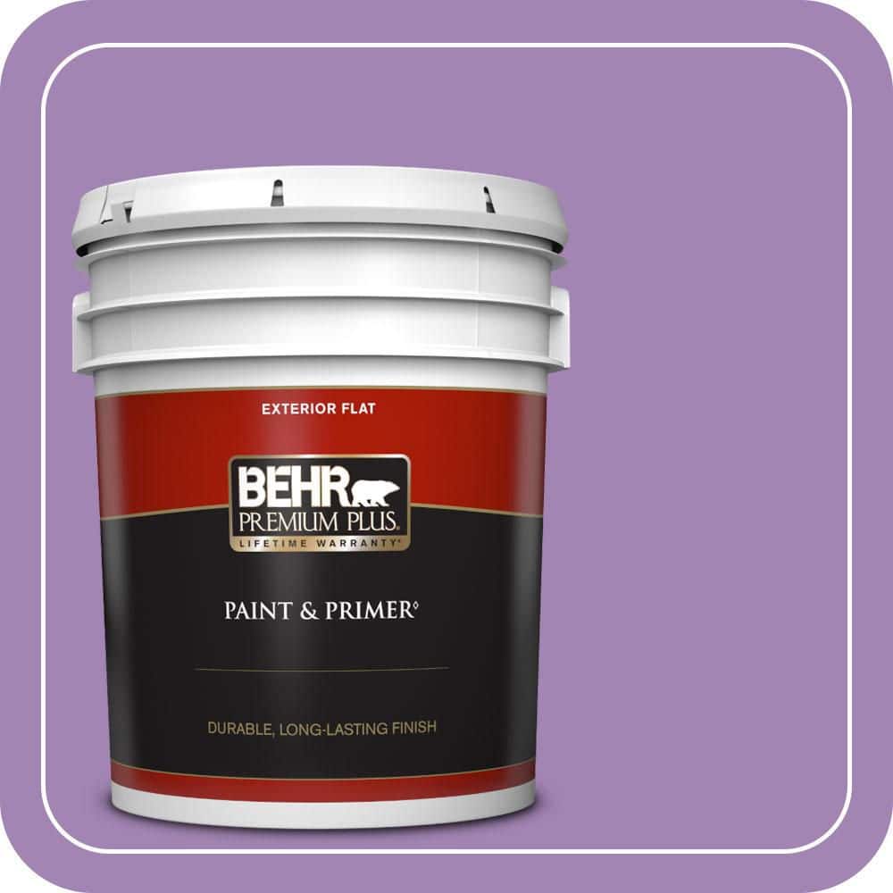 BEHR PREMIUM PLUS 5 gal. #660B-6 Daylight Lilac Flat Exterior Paint & Primer
