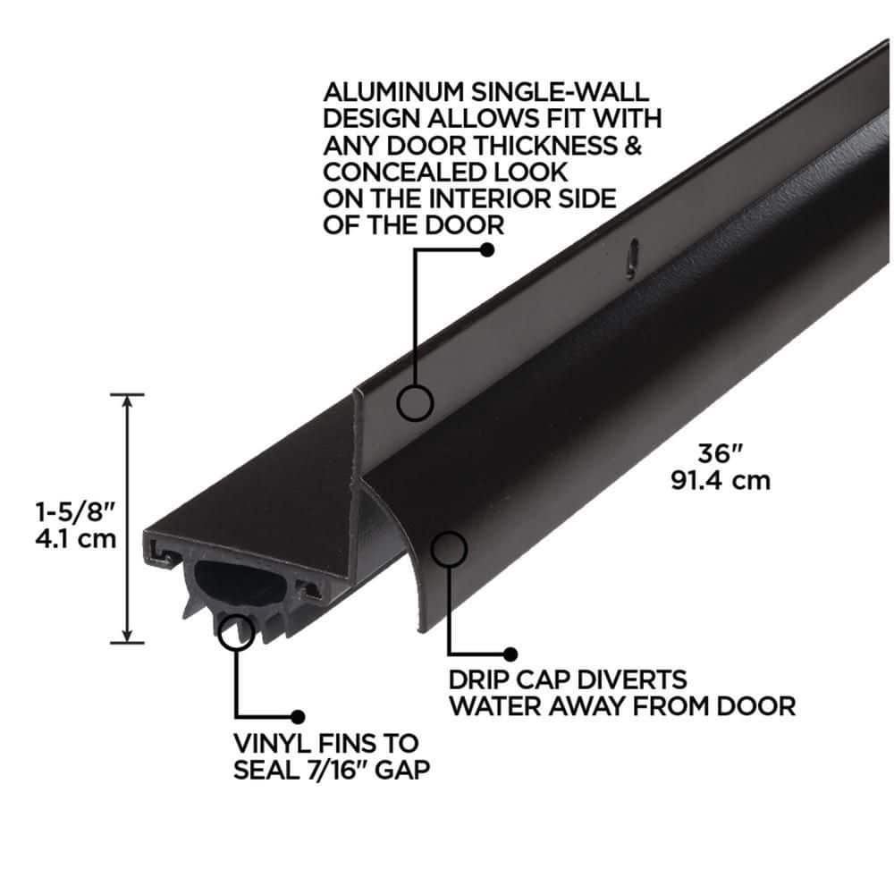 M-D Building Products 36 in. Bronze Aluminum L-Shape Screw-on Under Door Seal (3)