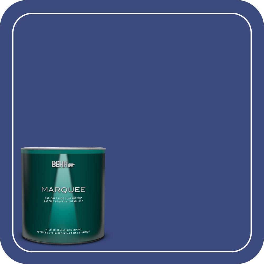 BEHR MARQUEE 1 qt. #P530-7 Tanzanite One-Coat Hide Semi-Gloss Enamel Interior Paint & Primer