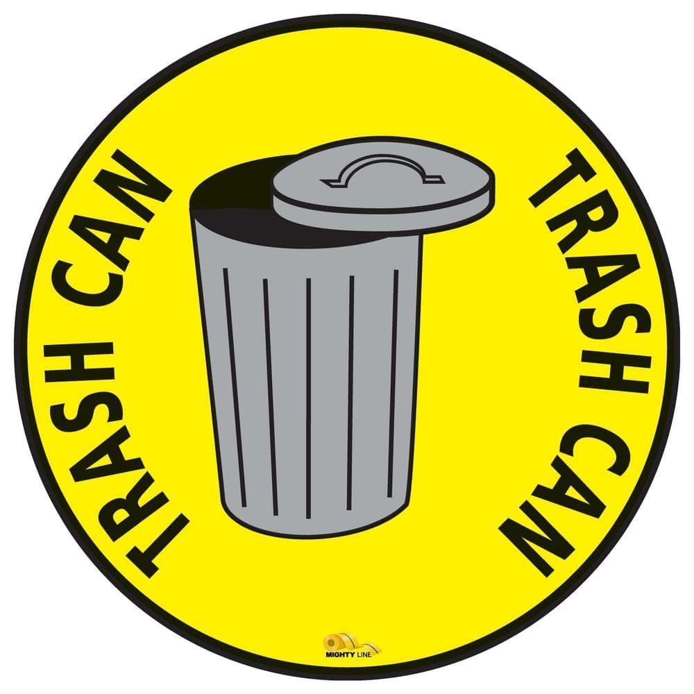 Mighty Line 24 in. Trash Can Safety Floor Sign