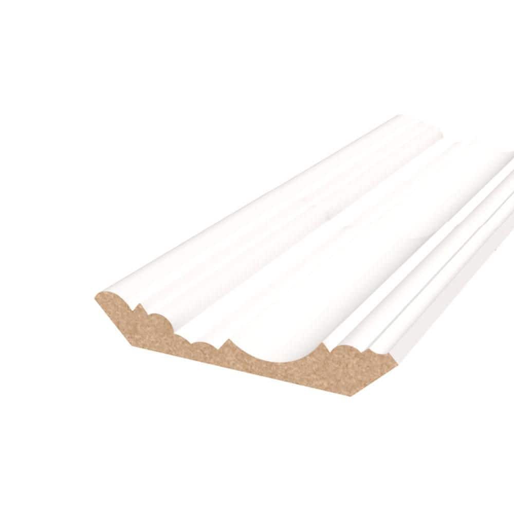 HOUSE OF FARA 11/16 in. D x 4-1/4 in. W x 96 in. L Primed MDF Crown Moulding (1)