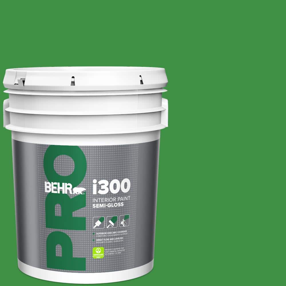 BEHR PRO 5 gal. #440B-7 Par Four Green Semi-Gloss Interior Paint