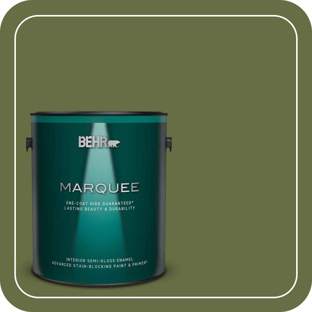 BEHR MARQUEE 1 gal. #MQ6-62 Coconut Grove One-Coat Hide Semi-Gloss Enamel Interior Paint & Primer