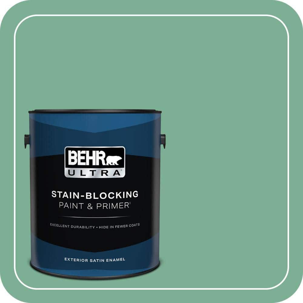 BEHR ULTRA 1 gal. #MQ6-12 Nature Green Satin Enamel Exterior Paint & Primer