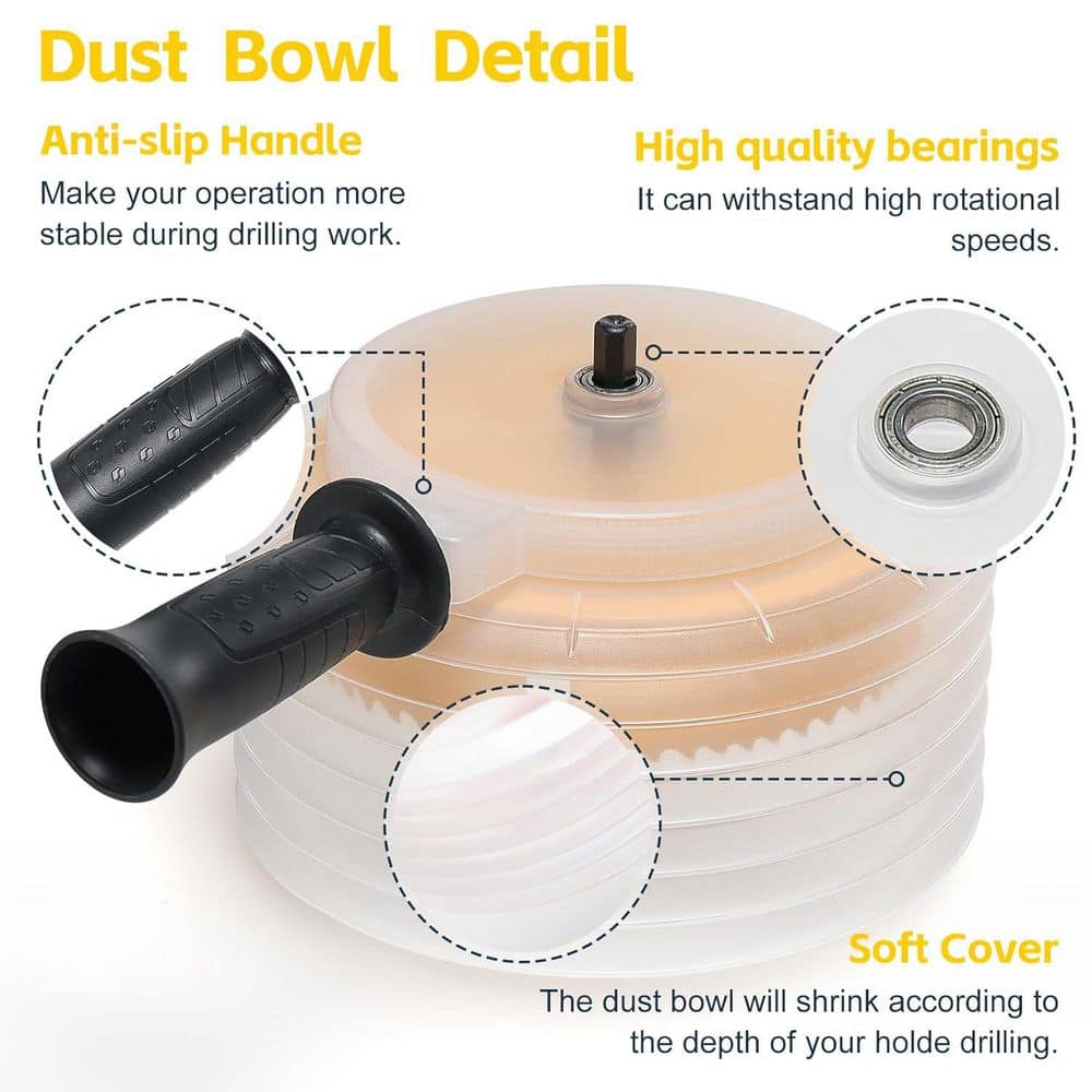 Unbranded 3-3/4 in. Bi-Metal Hole Saw with Dust Bowl for Recessed Lights Clean Cuts in Wood Plastic Drywall (3)