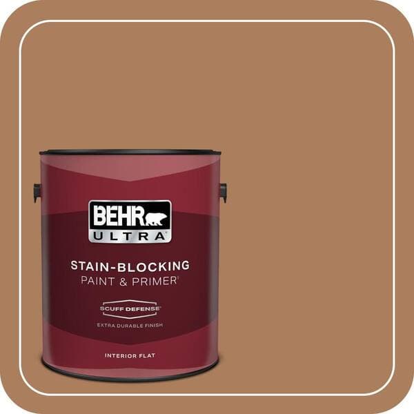 BEHR ULTRA 1 gal. #S230-6 Burnt Toffee Extra Durable Flat Interior Paint & Primer (2)