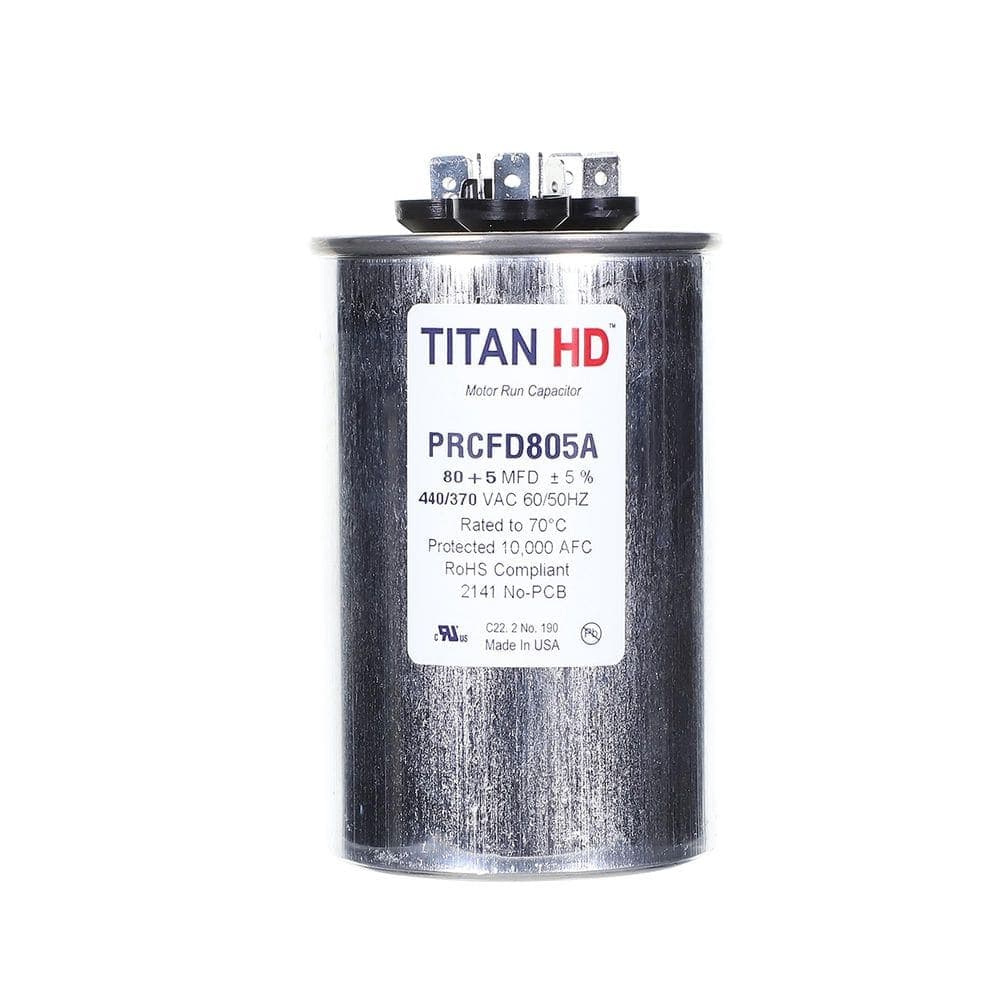TITAN HD 80 Plus 5 MFD, 440-Volt/370-Volt Dual Voltage Round Run Capacitor