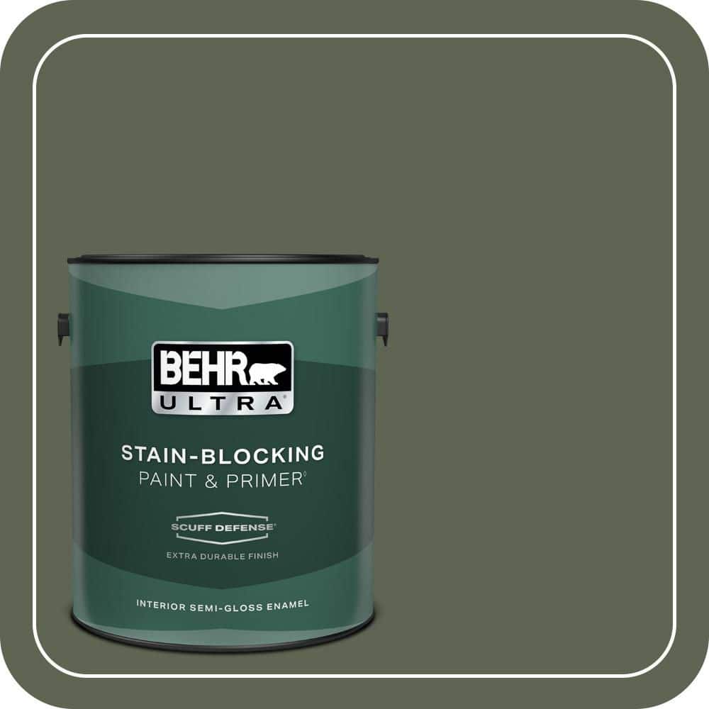 BEHR ULTRA 1 gal. #N390-7 Cypress Vine Extra Durable Semi-Gloss Enamel Interior Paint & Primer