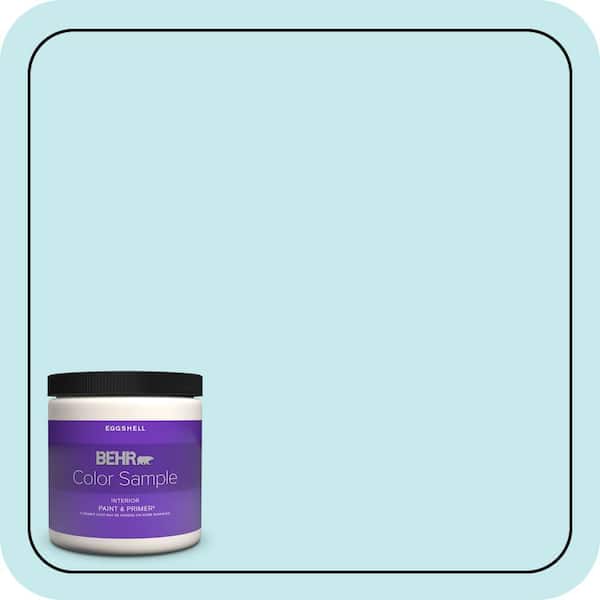 BEHR PREMIUM PLUS 8 oz. #P470-1 Silent Breeze Eggshell Enamel Interior Paint & Primer Color Sample (2)
