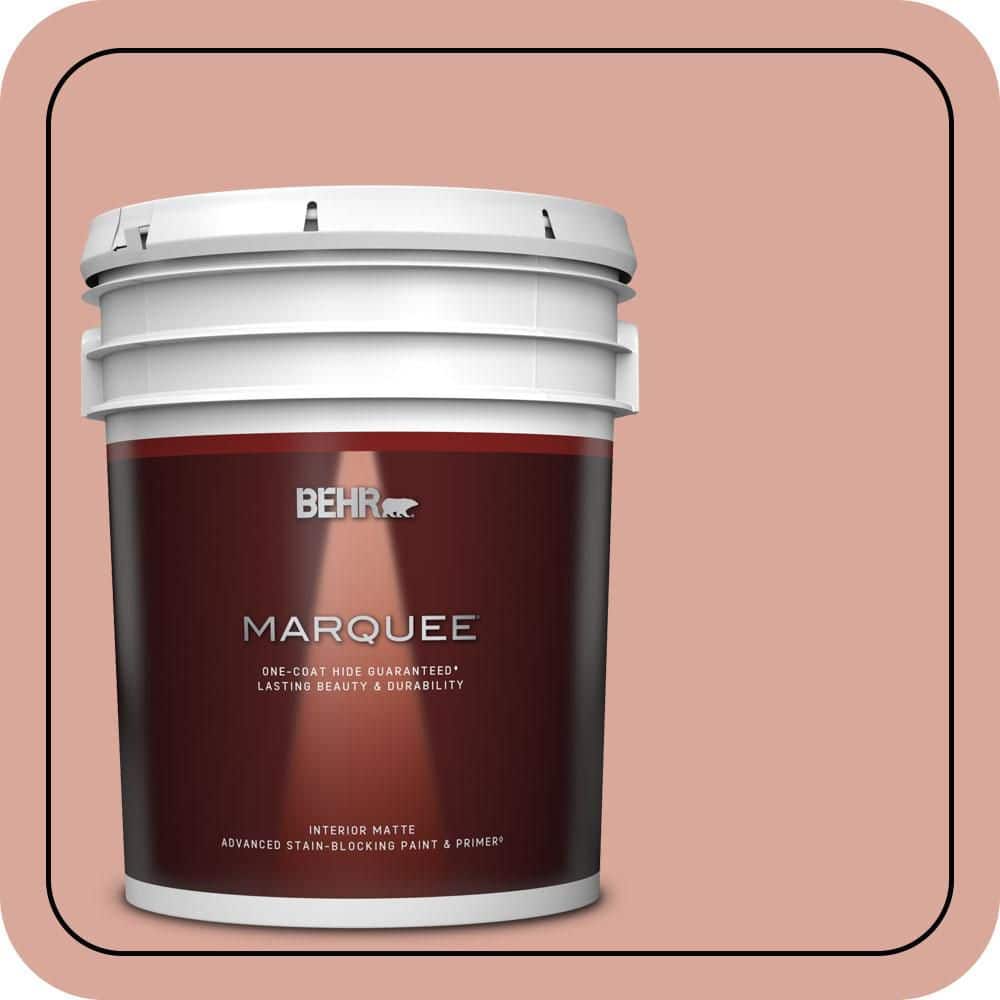 BEHR MARQUEE 5 gal. #PMD-70 Cottage Rose Matte Interior Paint & Primer